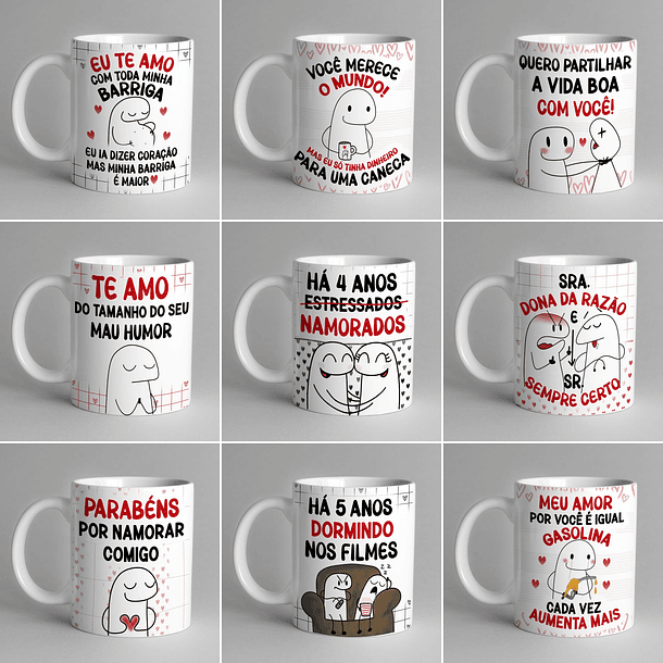 20 Artes Caneca Flork Dia dos Namorados Editável Corel Draw + Png 4