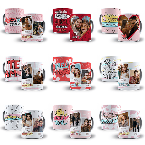20 Artes Caneca Namorados Editável Cdr + Png 2