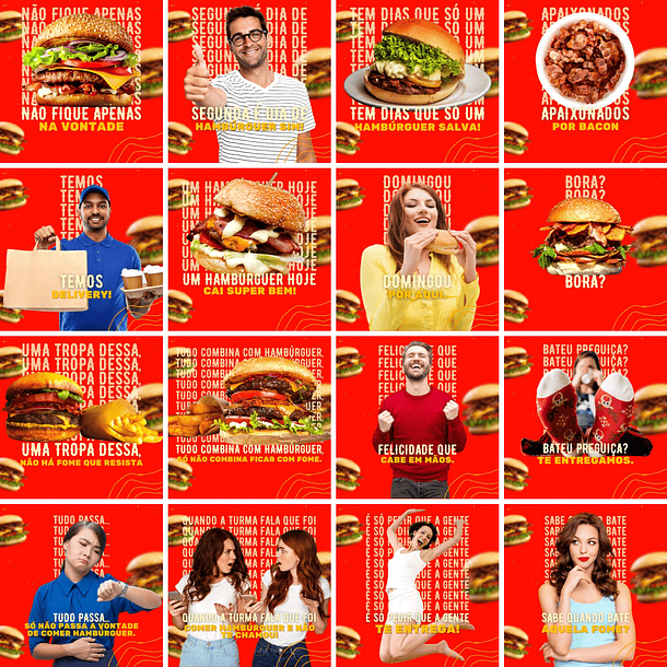 Pack Canva Hamburgueria Templates Editáveis 200 Artes + Legendas 2