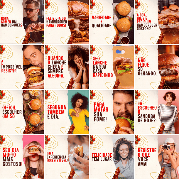 Pack Canva Hamburgueria Templates Editáveis 200 Artes + Legendas 3