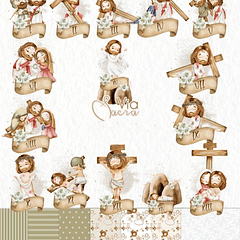 Kit Digital Via Sacra Aquarela em Png 