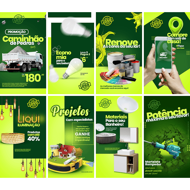 40 Artes Mídias Sociais Materiais Construção Editáveis Photoshop 4