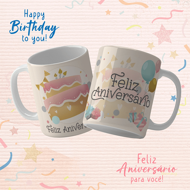 19 Artes para Caneca Aniversário Arquivo Editável 10