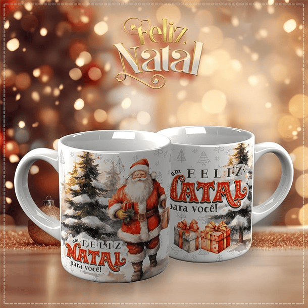 15 Artes para Caneca Papai Noel Arquivo em CorelDraw  4