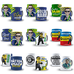 19 Artes Caneca Bolsonaro Eleições Política Sublimação Arquivos Png