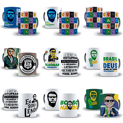 19 Artes Caneca Bolsonaro Eleições Política Sublimação Arquivos Png