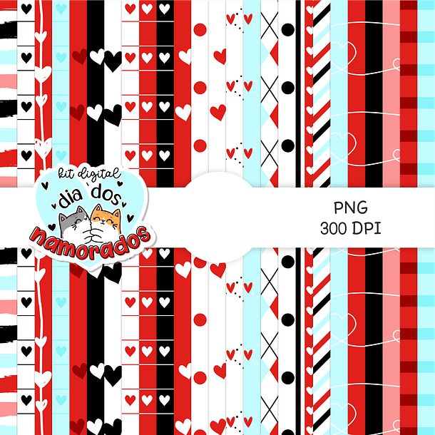 Kit Digital Dia dos namorados em Png   5