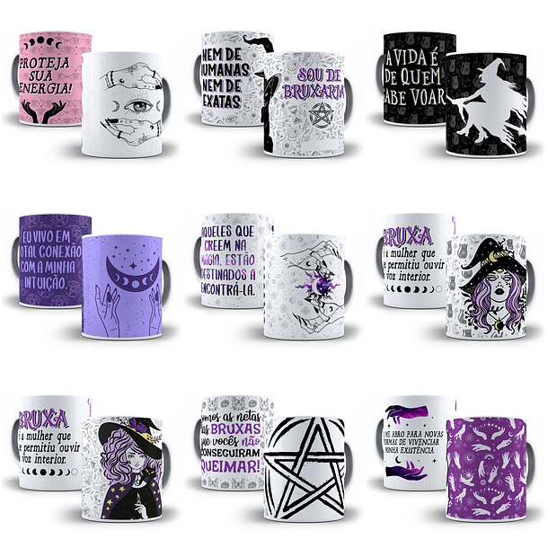15 Artes Caneca Wicca Bruxas em Jpg