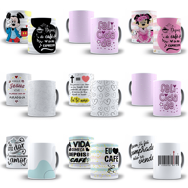 140 Artes para Caneca Temas Variados Sublimação Arquivo em Jpge/Png 5