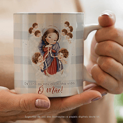 Kit Digital Nossa Senhora Desatadora de Nós Aquarela em Png  