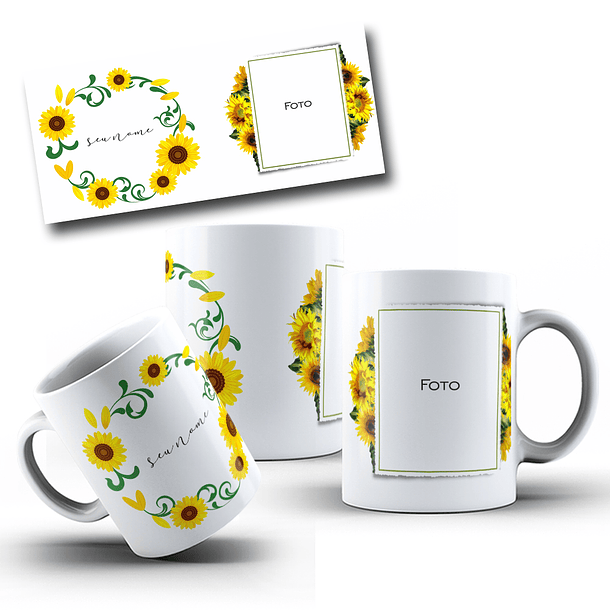 13 Artes para Caneca Girassol Arquivo Editável 11