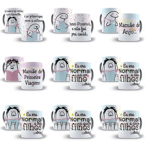 Artes Caneca Camisa Flork Dia das Mães Editável em Corel Draw + Png  3