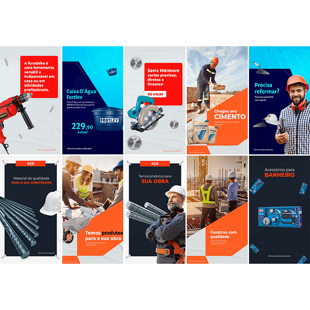 28 Artes Mídias Sociais Construção Civil Editáveis Photoshop + Png 2