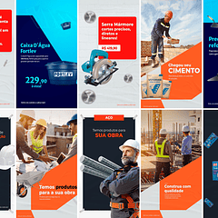 28 Artes Mídias Sociais Construção Civil Editáveis Photoshop + Png