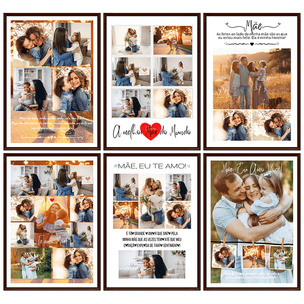 Arte Quadro Dia das Mães 30 Arquivos Editáveis em Canva 4