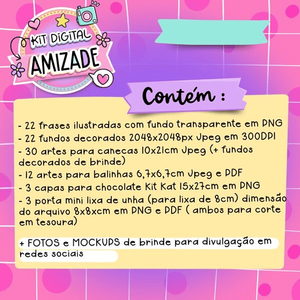 Kit Digital Amizade em Png 2