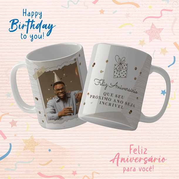 Arte Caneca Feliz Aniversário Que Seu Próximo Ano Seja Incrível Arquivo Png