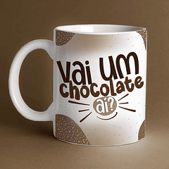 Arte Caneca Vai Um Chocolate Aí Arquivo Png
