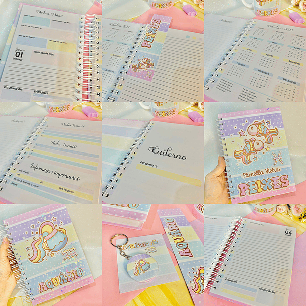 Kit Digital Caneca Signos Agendas Balinhas Encadernação Arquivo 2