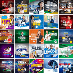 100 Artes Mídias Sociais Campanha Politica Eleitoral Editáveis Photoshop