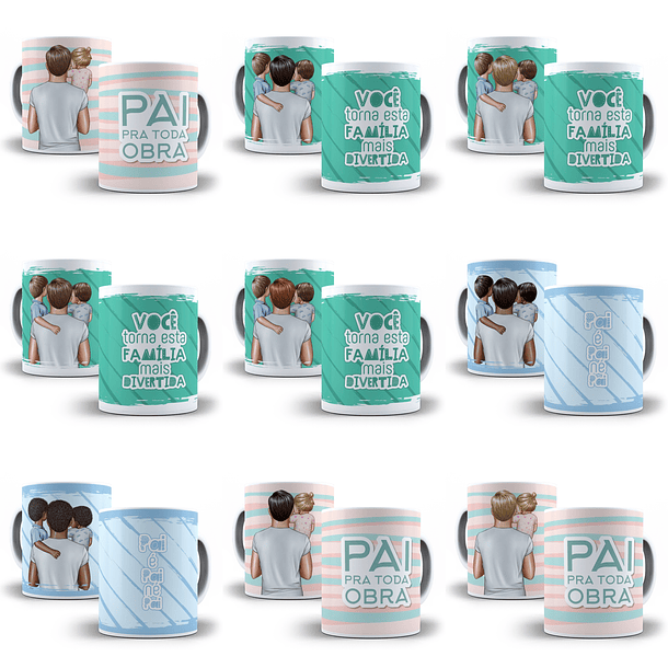 87 Artes Caneca Pai e Filho Editável Corel Draw + Png 8