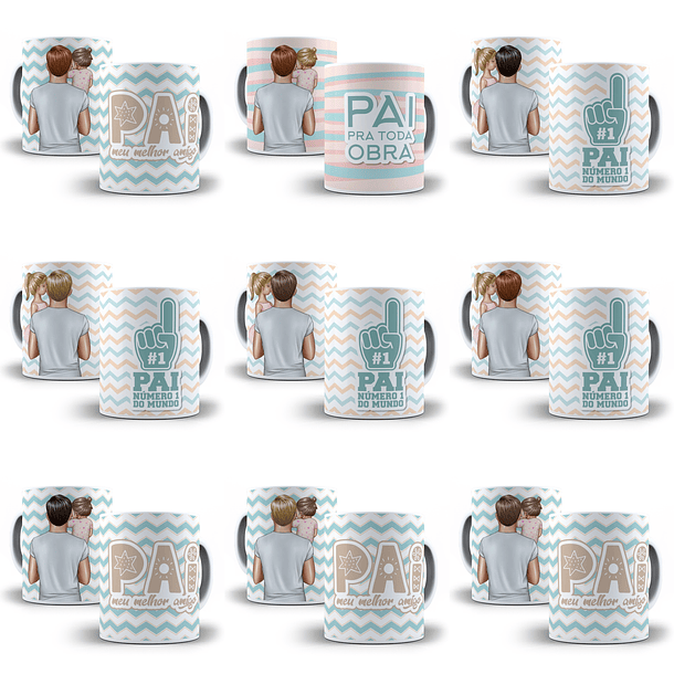 87 Artes Caneca Pai e Filho Editável Corel Draw + Png 9