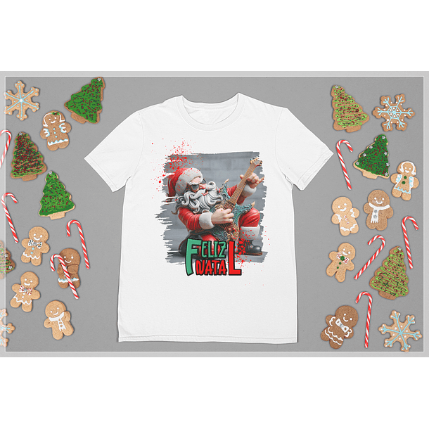 10 Artes para Camisa de Papai Noel do Rock Arquivo em CorelDraw 4