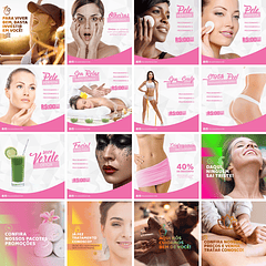 50 Artes Mídias Sociais Estetica Editáveis Photoshop