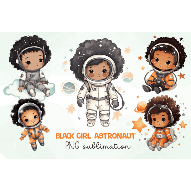 Kit Digital Mega Pacote Astronauta em Png 12