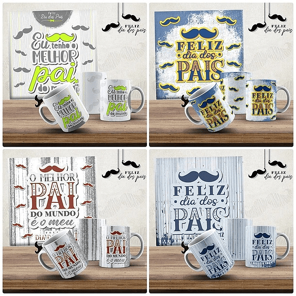 90 Artes para Sublimação Dia dos Pais Editáveis + Png 5