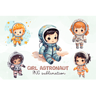 Kit Digital Mega Pacote Astronauta em Png 13