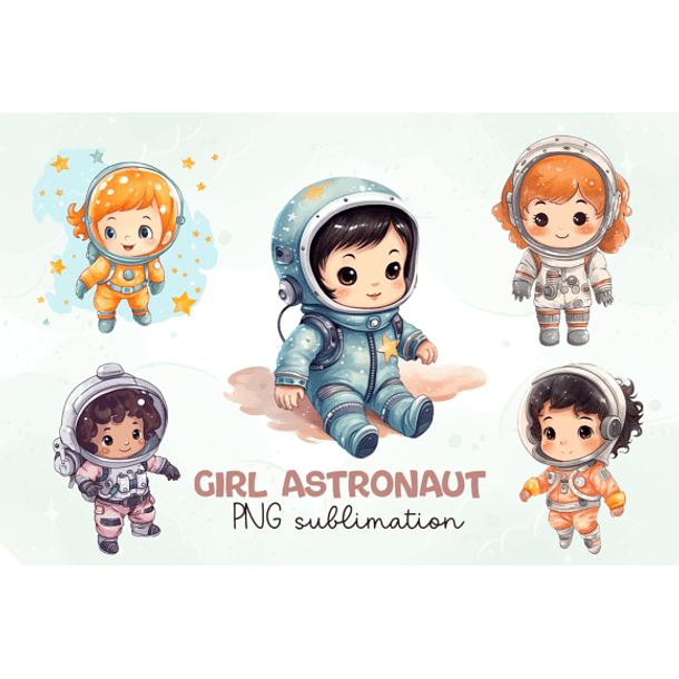 Kit Digital Mega Pacote Astronauta em Png 13