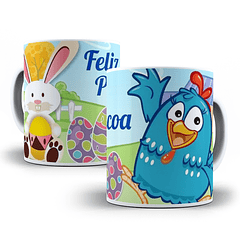 Arte Caneca Feliz Páscoa Galinha Pintadinha Arquivo Png