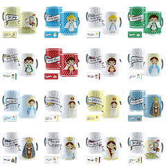 40 Artes para Caneca Estampas Santinhos Santos Católico Editável em Corel Draw