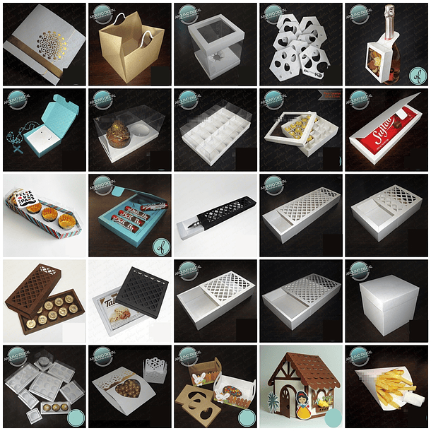 Arquivo para Plotter de Recorte Caixinhas Moldes Enfeita Festa 1