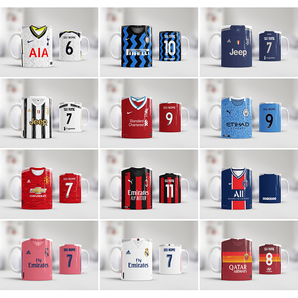 27 Artes para Caneca Times Europeu Europa 20.21 Editável em Corel Draw 1