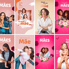 20 Artes Mídias Sociais Dia das Mães Editáveis Photoshop + Png