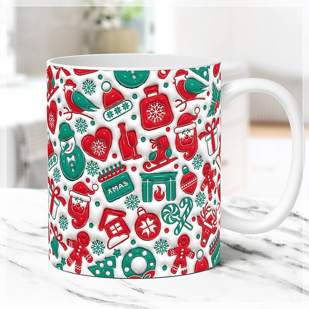 31 Artes para Caneca Natal Inflados 3D Arquivo em Jpg  9