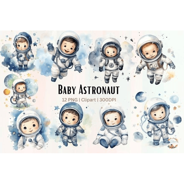 Kit Digital Mega Pacote Astronauta em Png 8