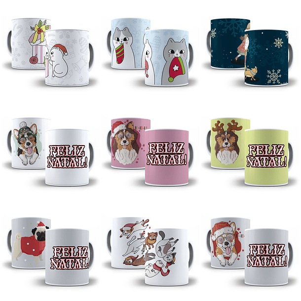 27 Artes para Caneca Natal dos Pets em Corel Draw 3