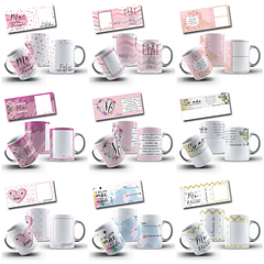 30 Arte para Caneca Ee Azulejo Dia das Mães Arquivo Editável