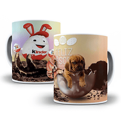 Arte Caneca Feliz Páscoa Kinder Ovo Arquivo Png