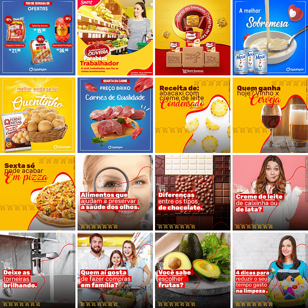 220 Artes Mídias Sociais Supermercados Editáveis Photoshop + Png 2