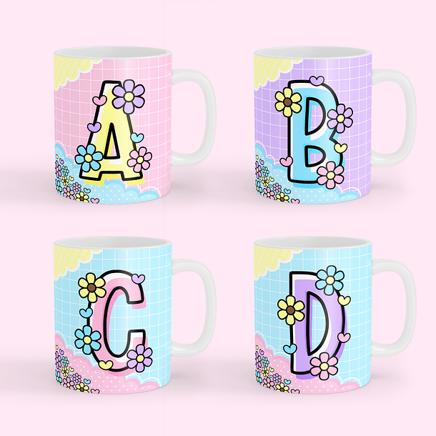 Kit Digital Alfabeto Fofinho Caneca Arquivos Sublimação Png 5