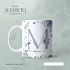 26 Arte para Caneca Alfabeto Mulheres Flores em Jpg 9