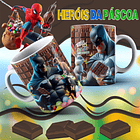 12 Arte para Caneca Páscoa Super Heróis Arquivo Editável 4