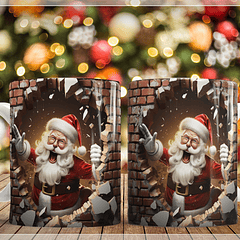 34 Artes para Caneca Natal Papai Noel 3D Arquivo em Jpg  