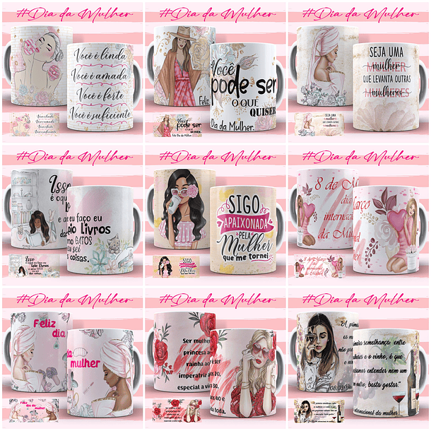 134 Artes para Caneca Dia das Mulheres Arquivo em Jpg  3