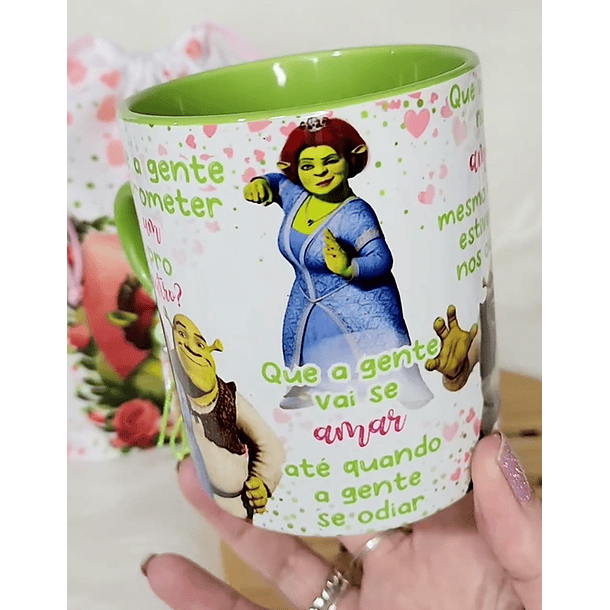 Artes Caneca O que a Gente Vai Prometer Um Para o Outro Shrek e Fiona Arquivos Editável 2