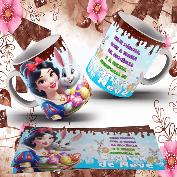 13 Arte para Caneca Páscoa Princesas da Disney Arquivo Editável  5